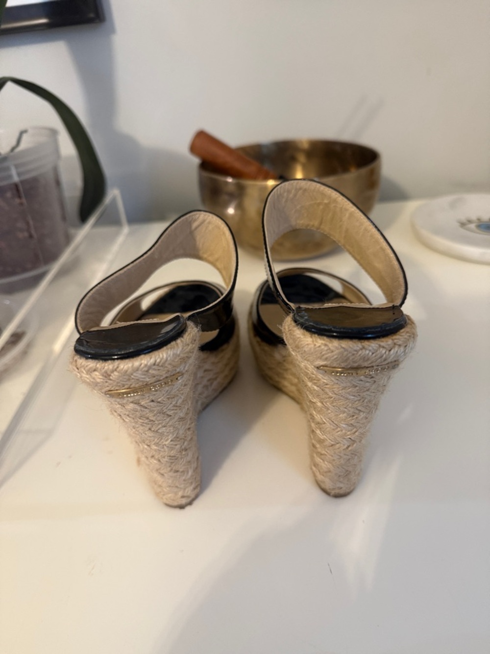 Jimmy Choo Black Patent Espadrille Platform Wedges - Picture 4 of 6